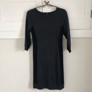 Mid length charcoal grey sweater dress